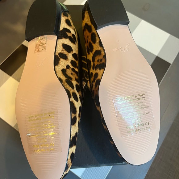 Brand New in Box Leopard Print Pointy Toe Flat in Haircalf - Size 7 - Picture 4 of 5